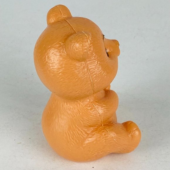 Brown Seated Teddy Bear Pretend Play Plastic Toy Figure Kids MLO 325 3.75 in - Picture 5 of 10